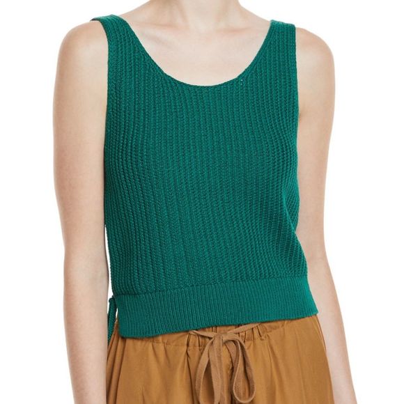 Vince Crossover V-Back Green Ribbed Tank Large NWT - Picture 3 of 14